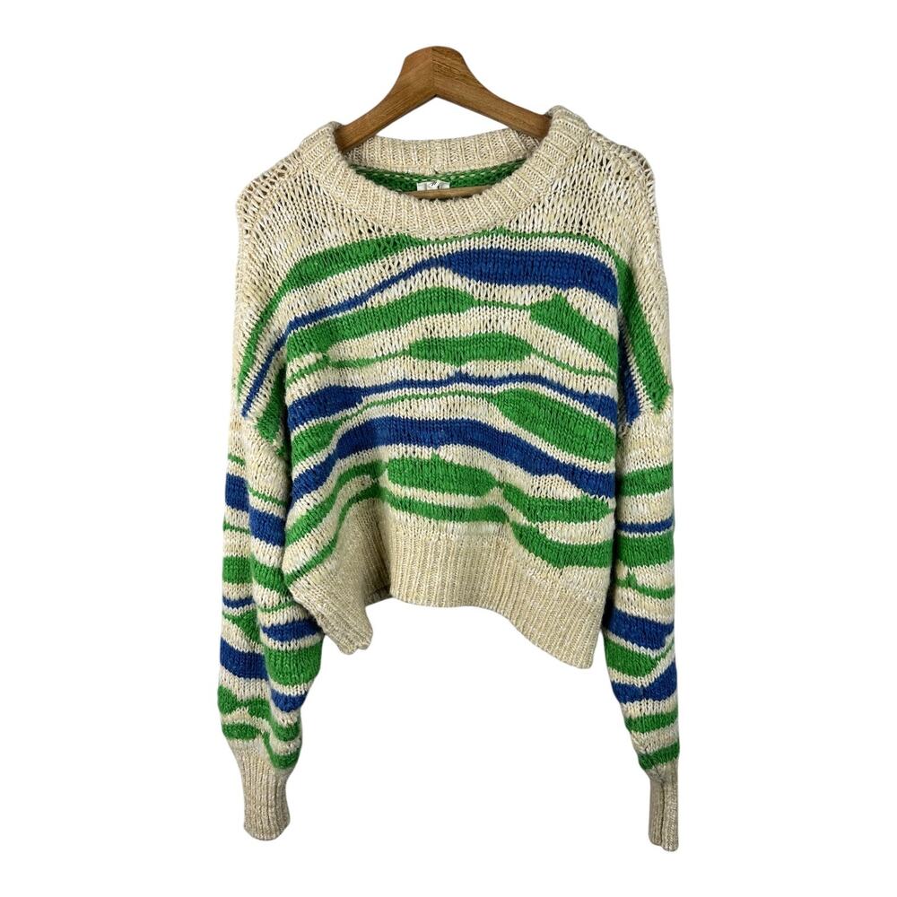 Aerie Womens size Small Intarsia Chunky Knit Wool Blend Oversized Sweater